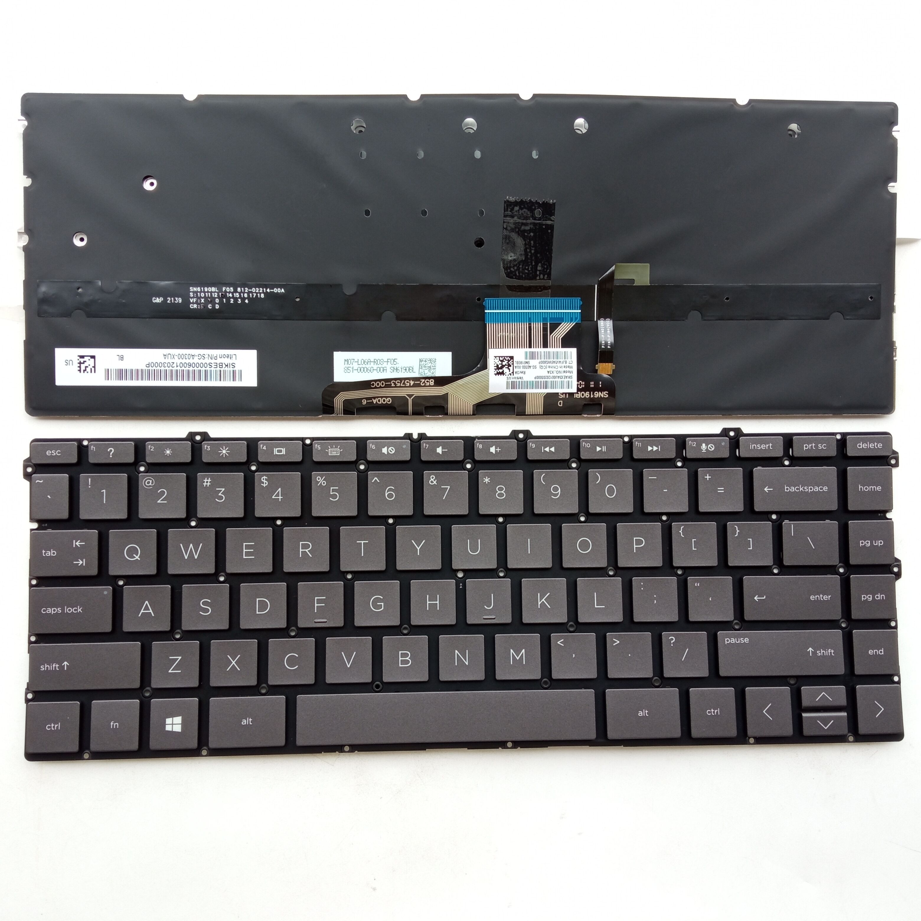 Picture of New Replacement Laptop Keyboard For HP 13-AW Grey Backlit US Layout